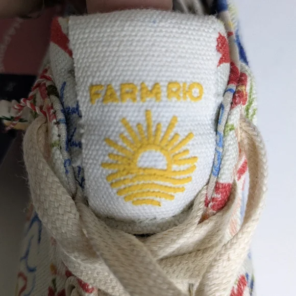 Farm Rio NEW Copacabana Flatform Sneakers size US 7 Women Floral Cotton Platform - Picture 7 of 11